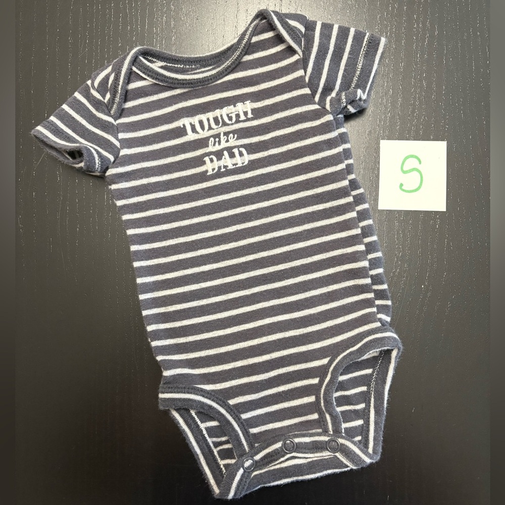 ⭐️5/$10.00⭐️ Carter’s NB Striped Grey Onesie